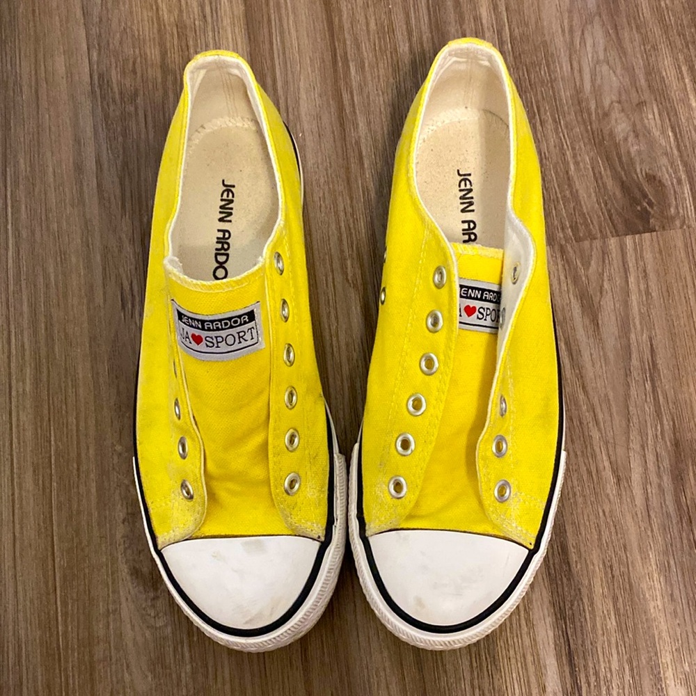 JENN ARDOR Women’s Canvas Low‎ Top Sneakers in  yellow